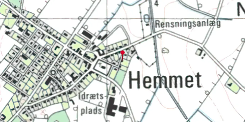 Historisk kort over Hemmet Station Historisk kort over Hemmet Station