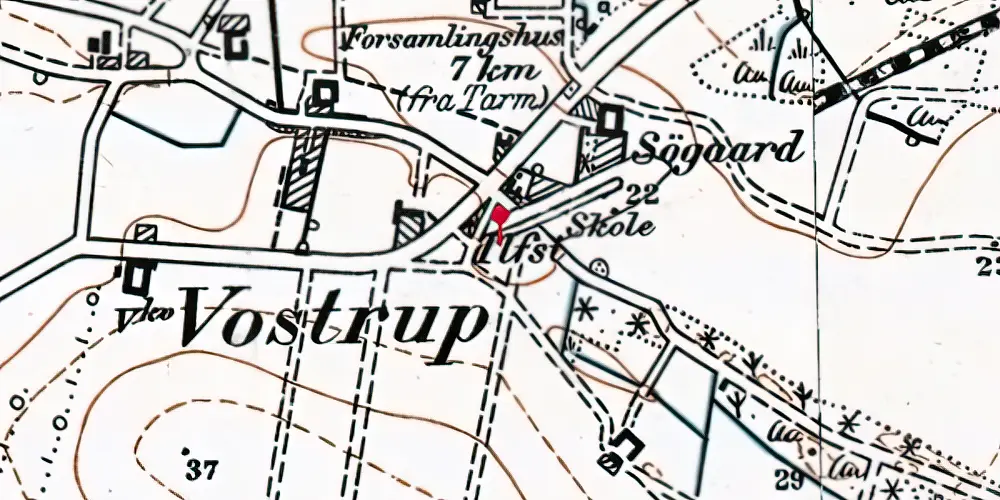 Historisk kort over Vostrup Station