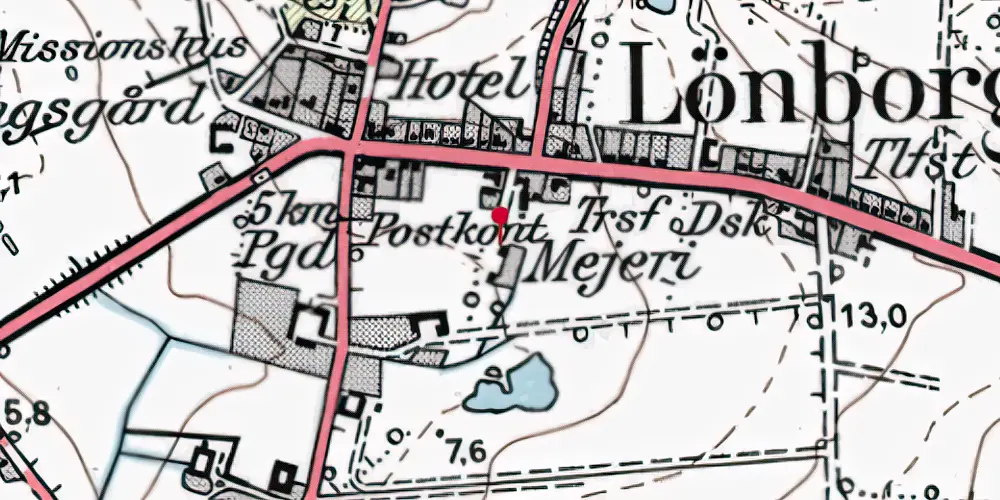 Historisk kort over Lønborg Station