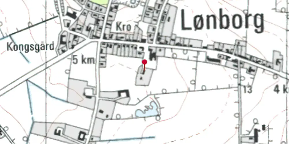 Historisk kort over Lønborg Station