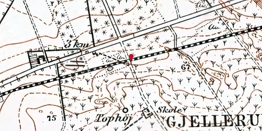 Historisk kort over Gellerup Trinbræt Historisk kort over Gellerup Trinbræt