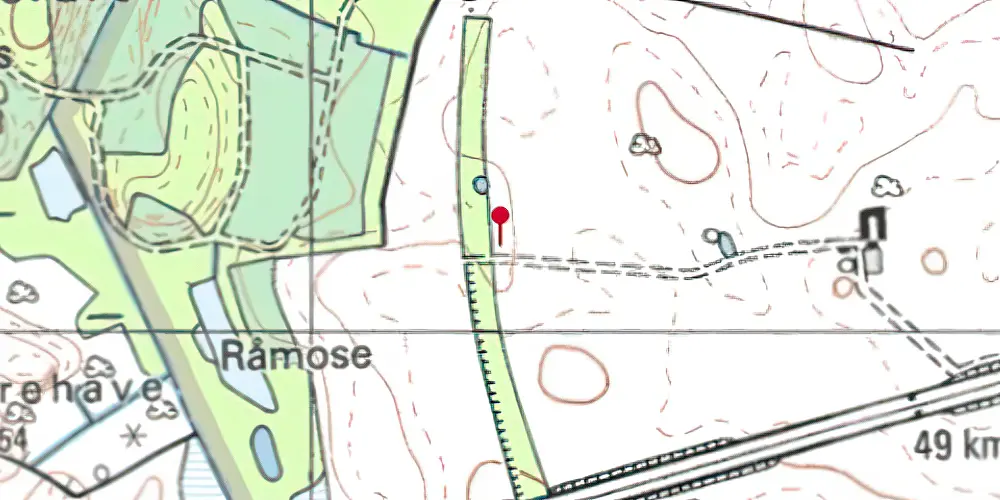 Historisk kort over Torkilstrup Trinbræt