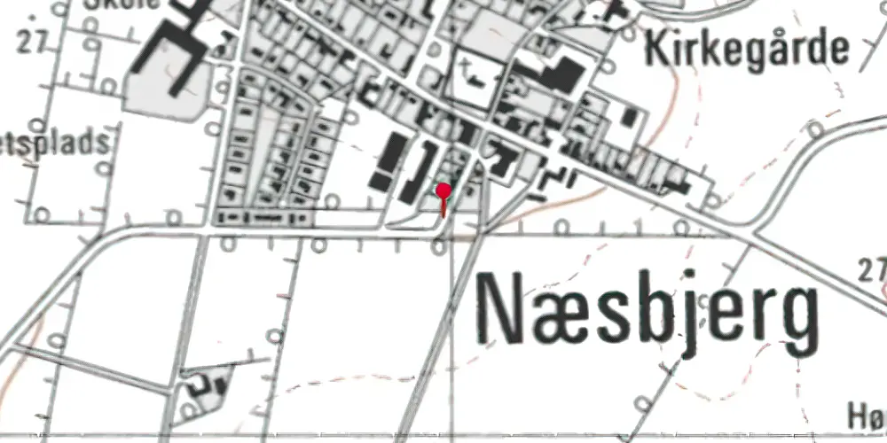 Historisk kort over Næsbjerg Station Historisk kort over Næsbjerg Station