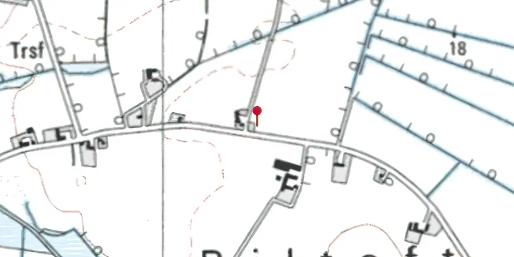 Historisk kort over Biltoft Trinbræt med Sidespor Historisk kort over Biltoft Trinbræt med Sidespor