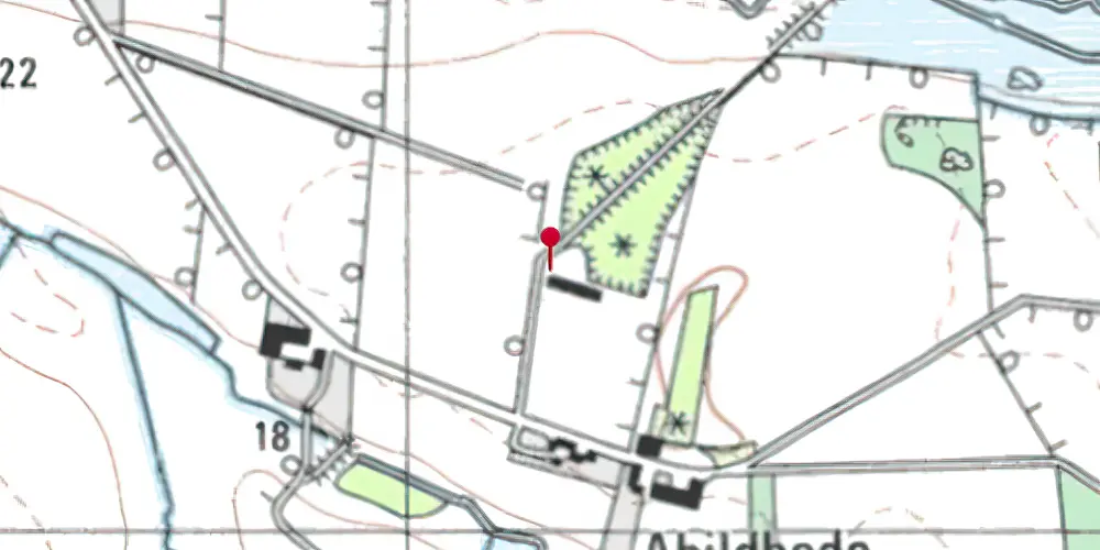 Historisk kort over Abildhede Trinbræt Historisk kort over Abildhede Trinbræt