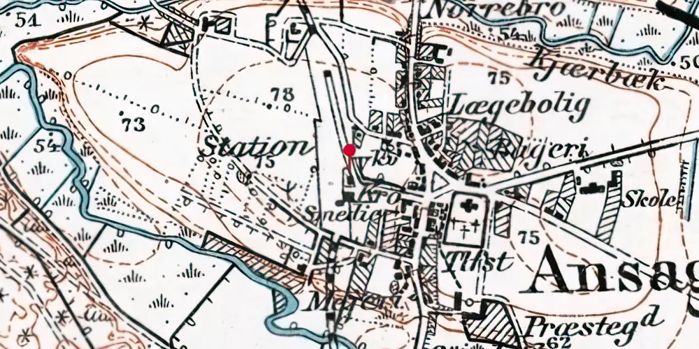 Historisk kort over Ansager Station