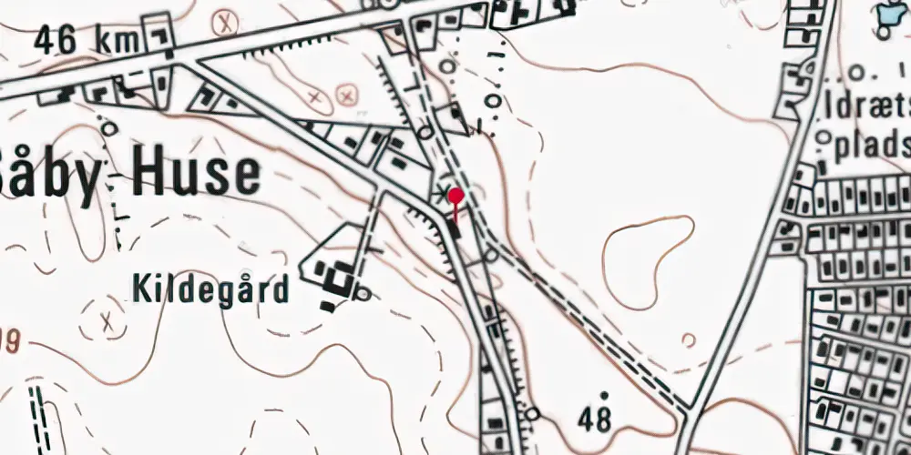 Historisk kort over Kirke Såby Station