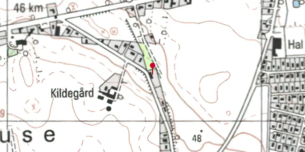 Historisk kort over Kirke Såby Station