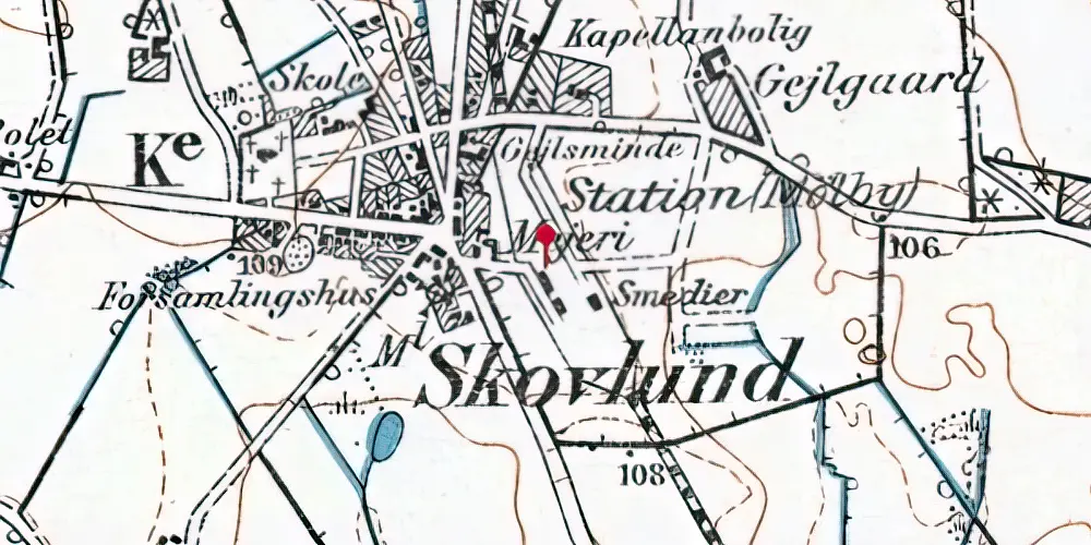 Historisk kort over Mølby Station