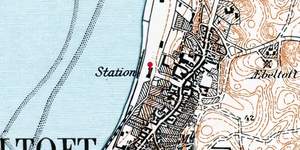 Historisk kort over Ebeltoft Station Historisk kort over Ebeltoft Station