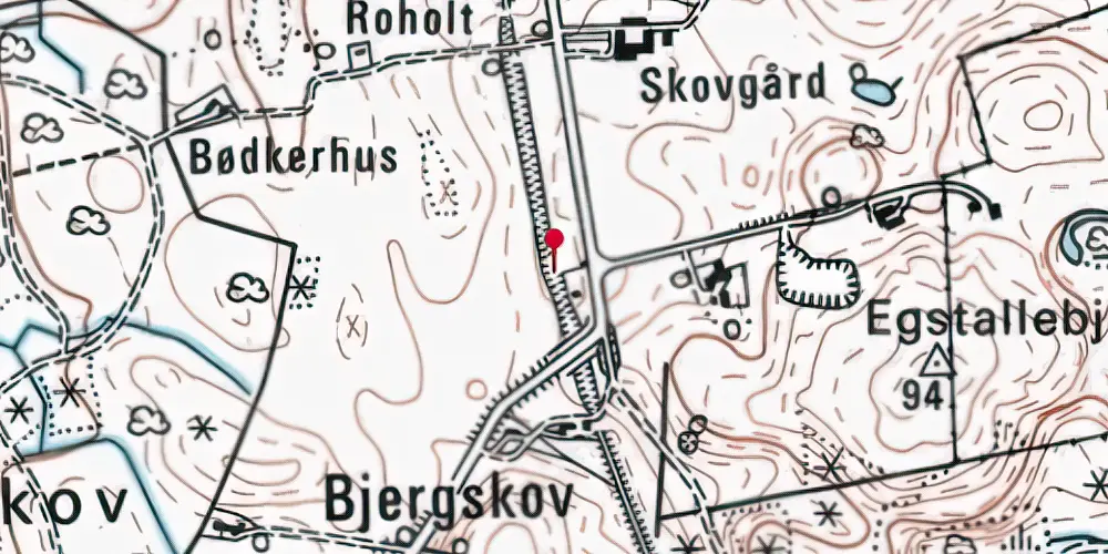 Historisk kort over Bjergskov Trinbræt