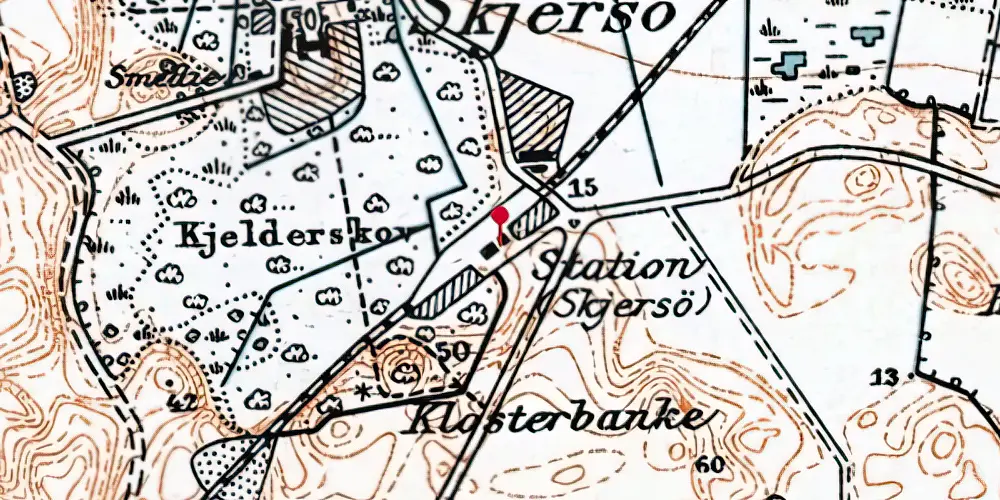 Historisk kort over Skærsø Station Historisk kort over Skærsø Station