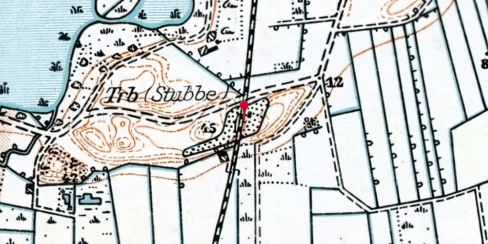 Historisk kort over Stubbe Trinbræt