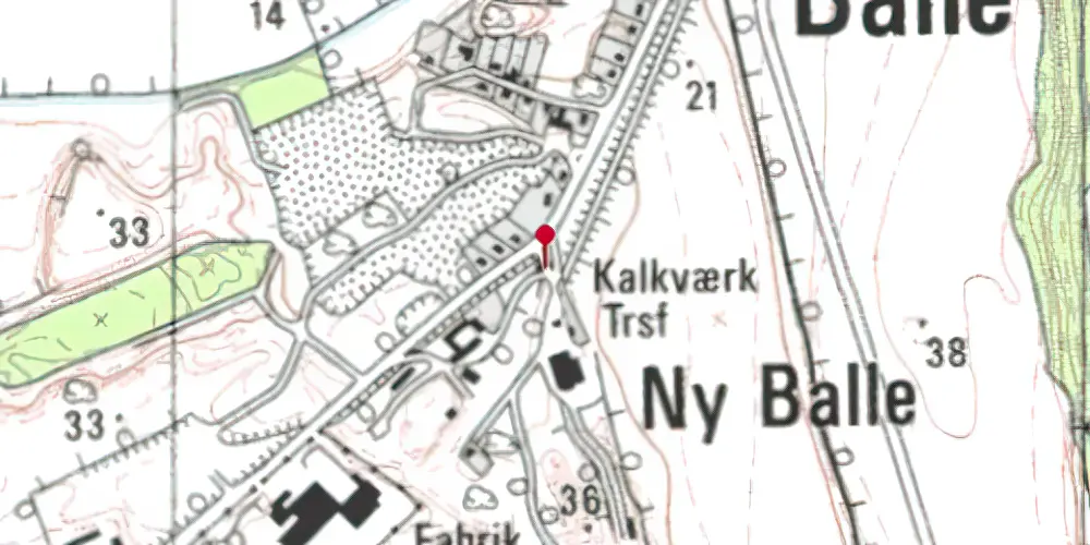 Historisk kort over Ny Balle Trinbræt