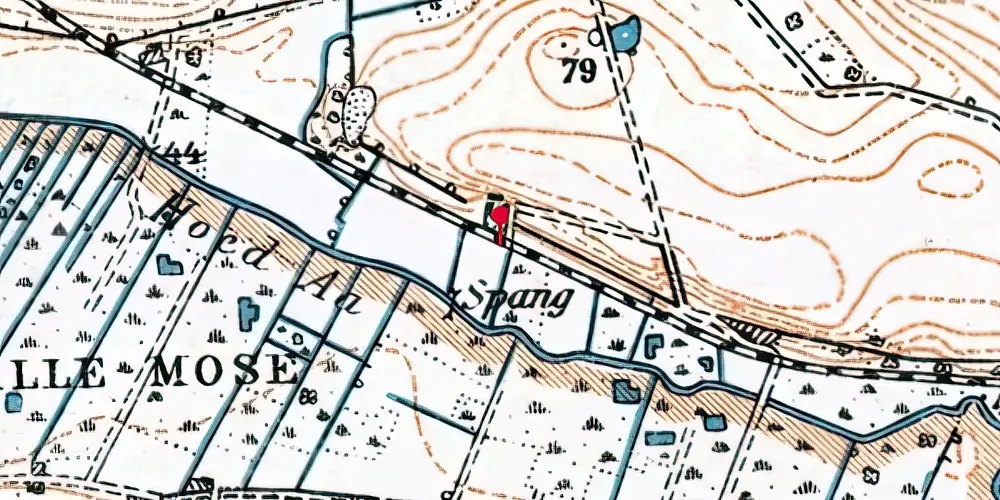 Historisk kort over Attrup Kær Trinbræt