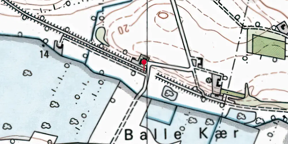 Historisk kort over Attrup Kær Trinbræt