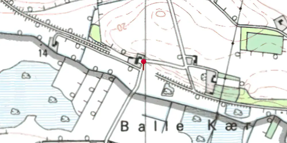 Historisk kort over Attrup Kær Trinbræt