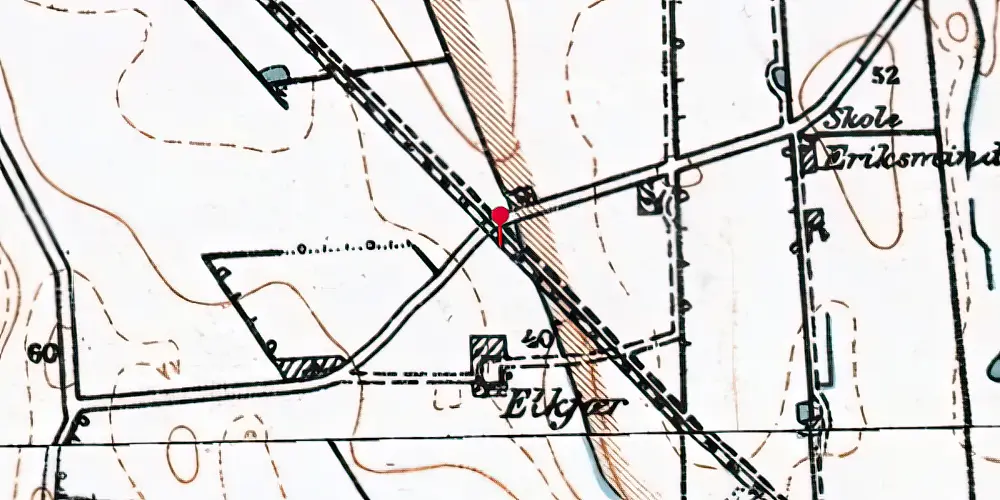 Historisk kort over Eriksminde Trinbræt