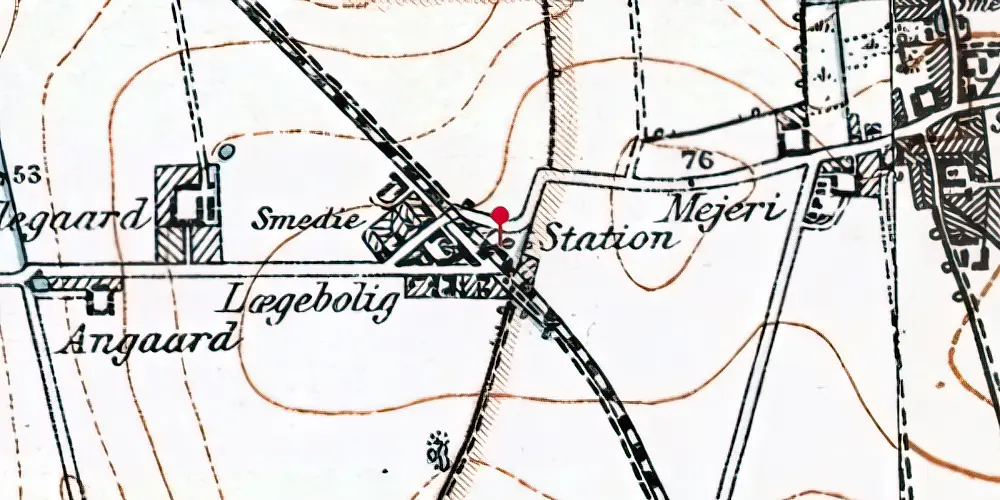 Historisk kort over Bovlstrup Station