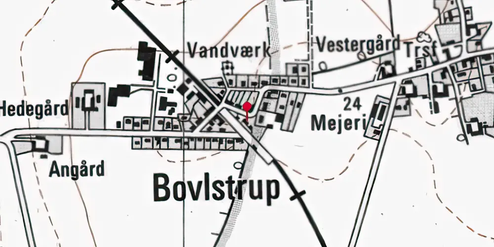 Historisk kort over Bovlstrup Station