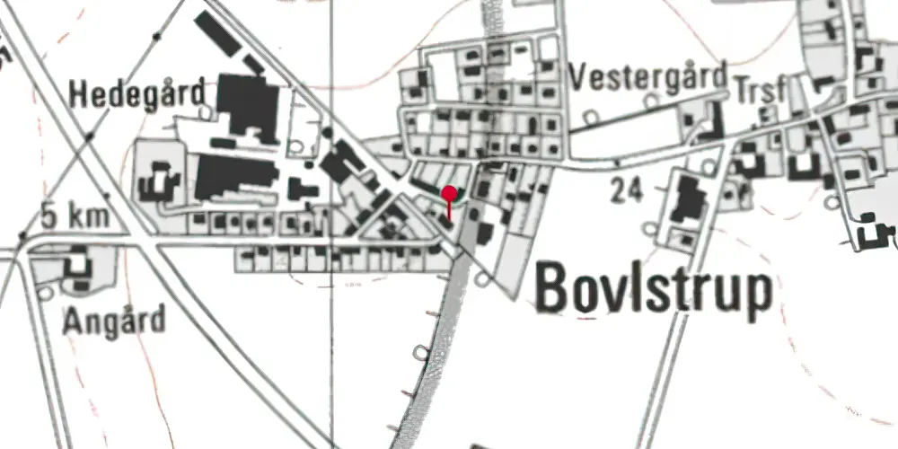 Historisk kort over Bovlstrup Station