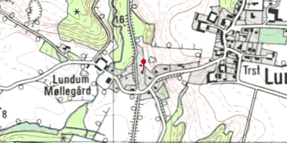 Historisk kort over Lundum Station