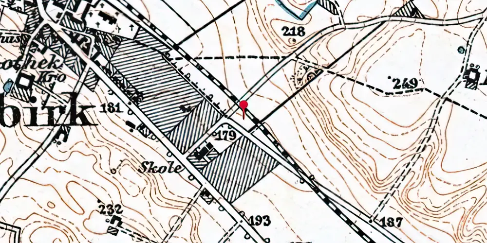 Historisk kort over Monbjergvejen Trinbræt Historisk kort over Monbjergvejen Trinbræt