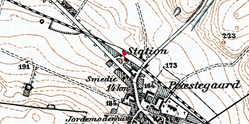 Historisk kort over Østbirk Station
