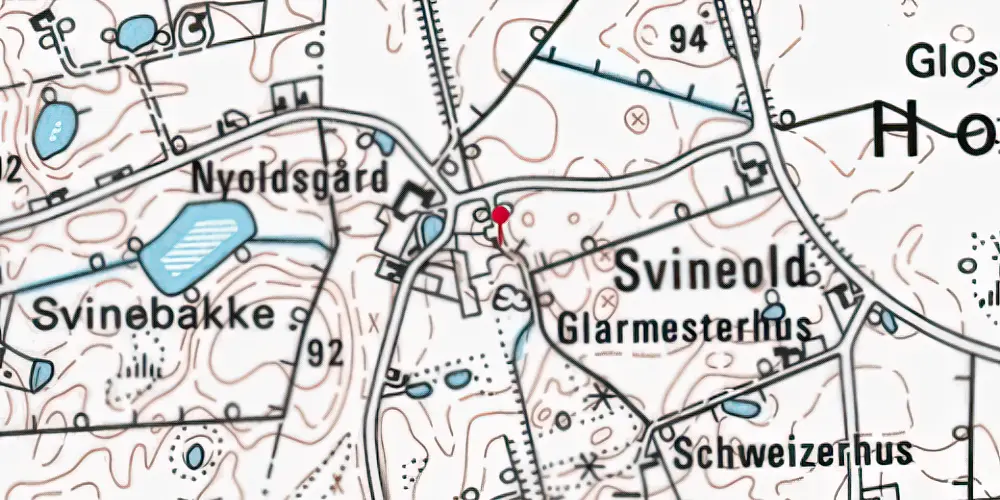 Historisk kort over Oldgård Billetsalgssted