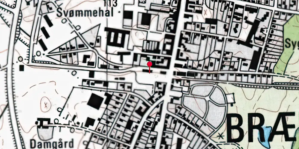 Historisk kort over Brædstrup Station