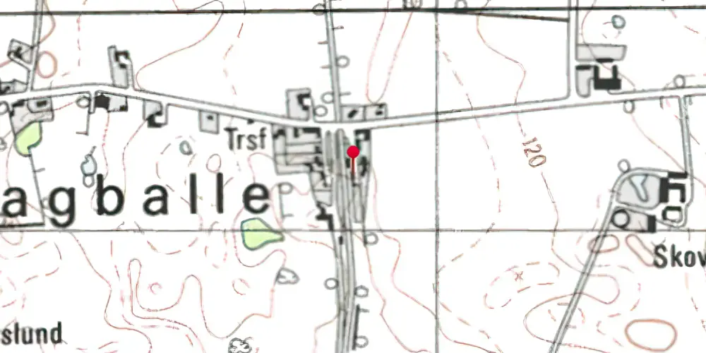 Historisk kort over Slagballe Station Historisk kort over Slagballe Station