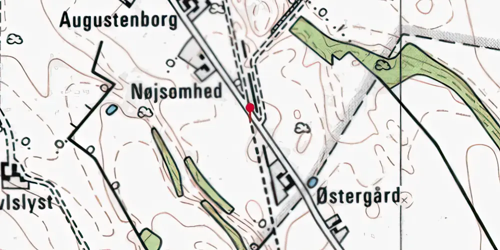 Historisk kort over Vinding Østergaard Trinbræt