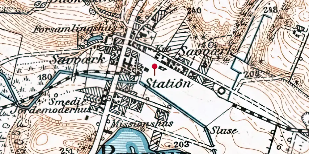 Historisk kort over Bryrup Station Historisk kort over Bryrup Station