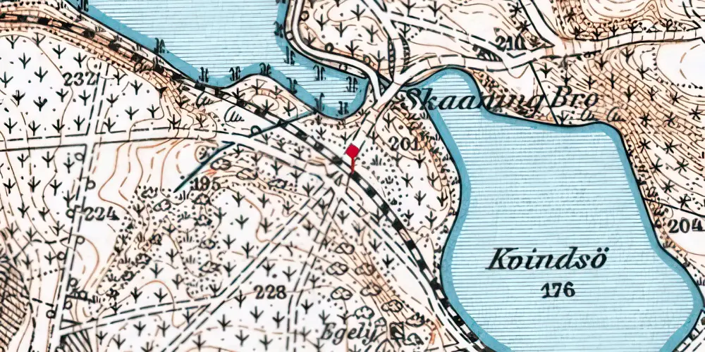 Historisk kort over Skåningbro Trinbræt