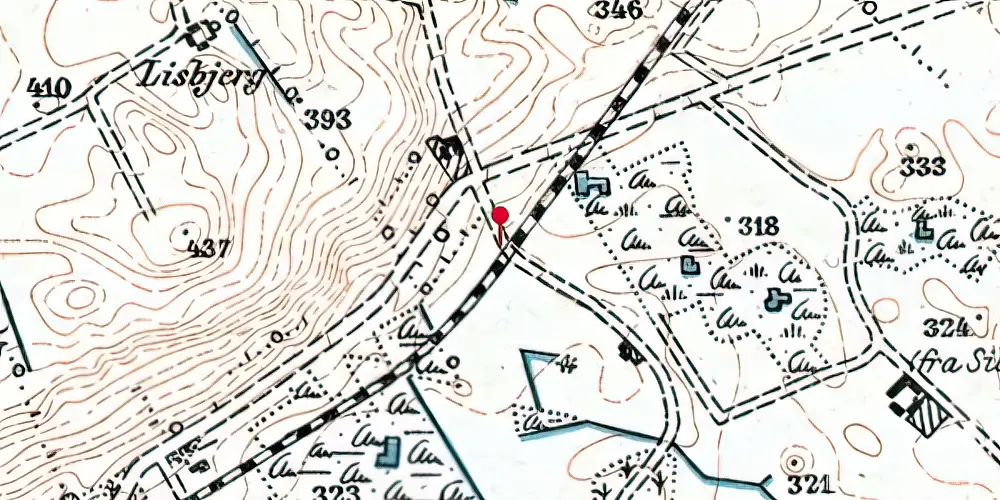 Historisk kort over Korsvej Trinbræt Historisk kort over Korsvej Trinbræt