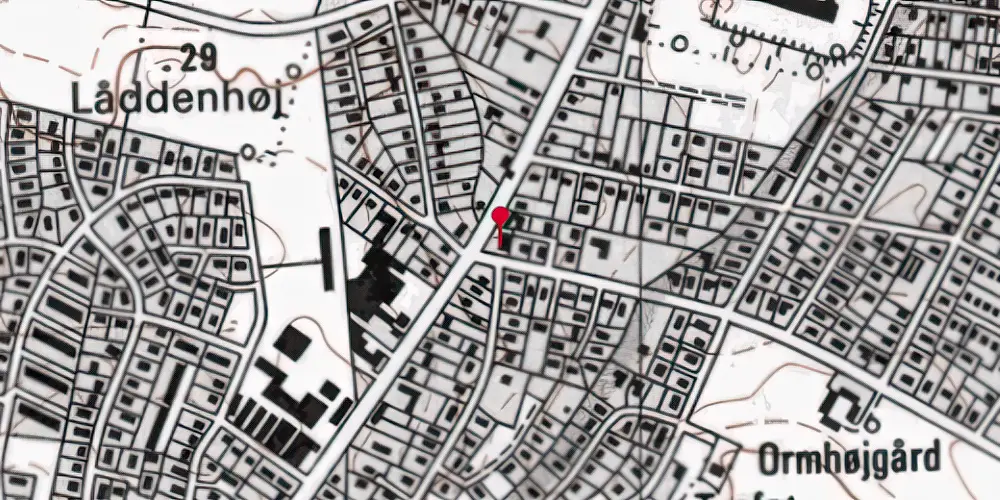 Historisk kort over Thorsvang Trinbræt Historisk kort over Thorsvang Trinbræt