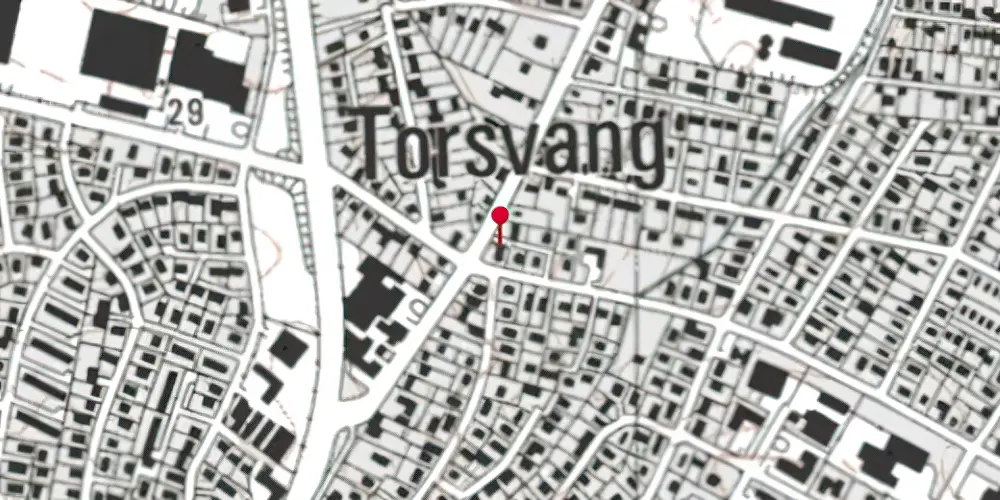 Historisk kort over Thorsvang Trinbræt Historisk kort over Thorsvang Trinbræt