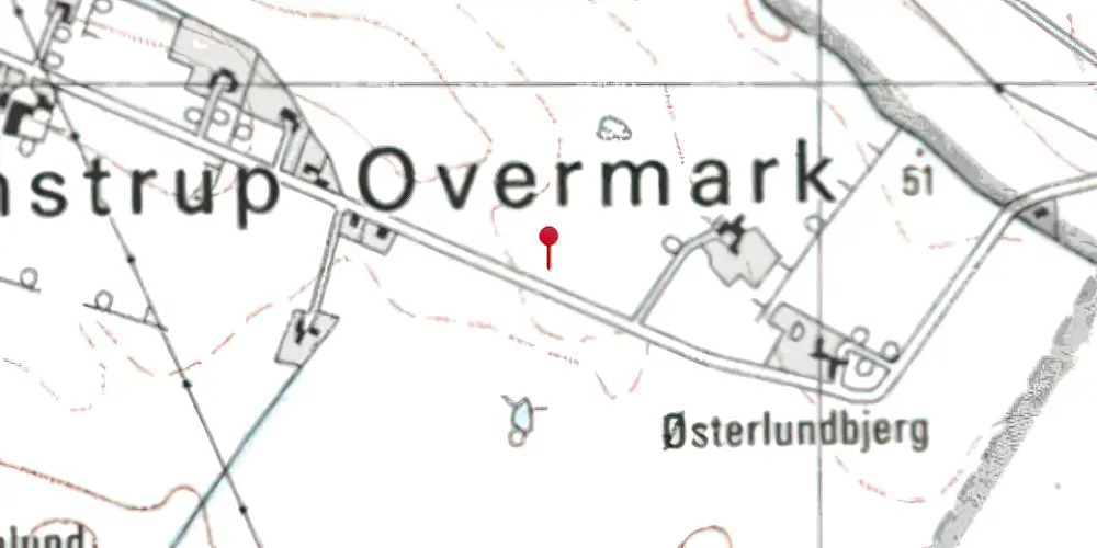 Historisk kort over Ørnstrup Møllevej Trinbræt