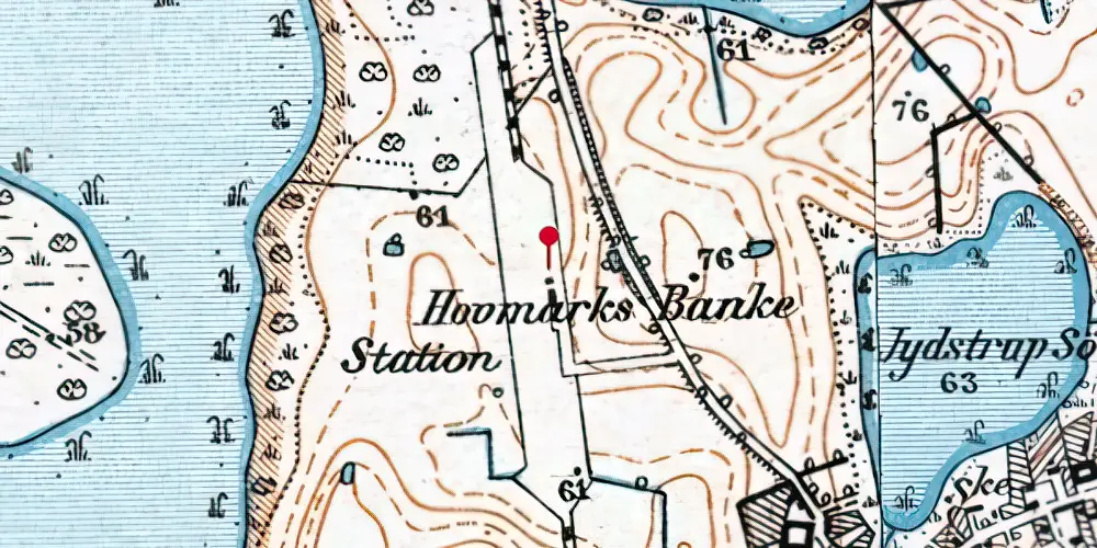 Historisk kort over Jystrup Station Historisk kort over Jystrup Station