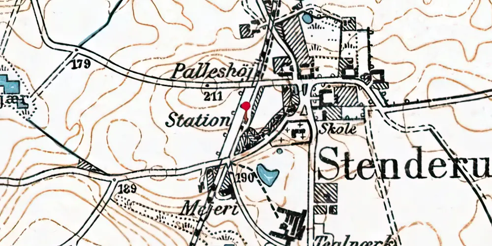 Historisk kort over Stenderup Station