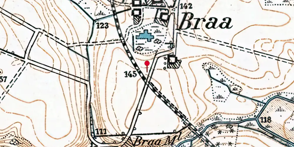 Historisk kort over Brå Trinbræt Historisk kort over Brå Trinbræt