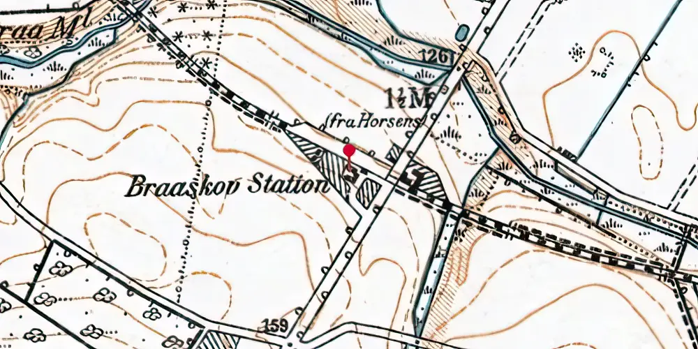 Historisk kort over Bråskov Station