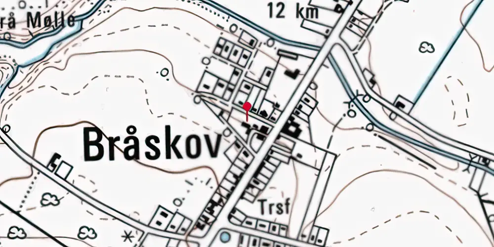 Historisk kort over Bråskov Station