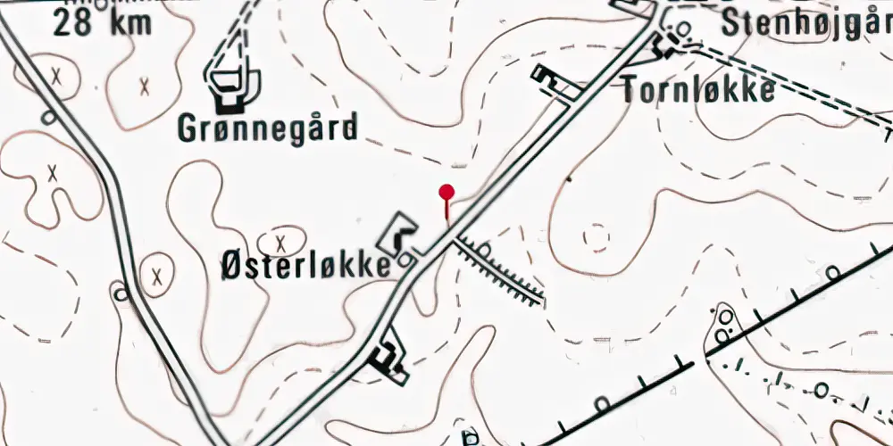 Historisk kort over Gramtange Trinbræt