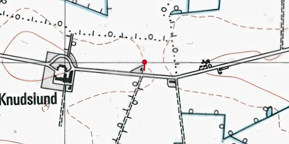 Historisk kort over Knudslund Privat Sidespor