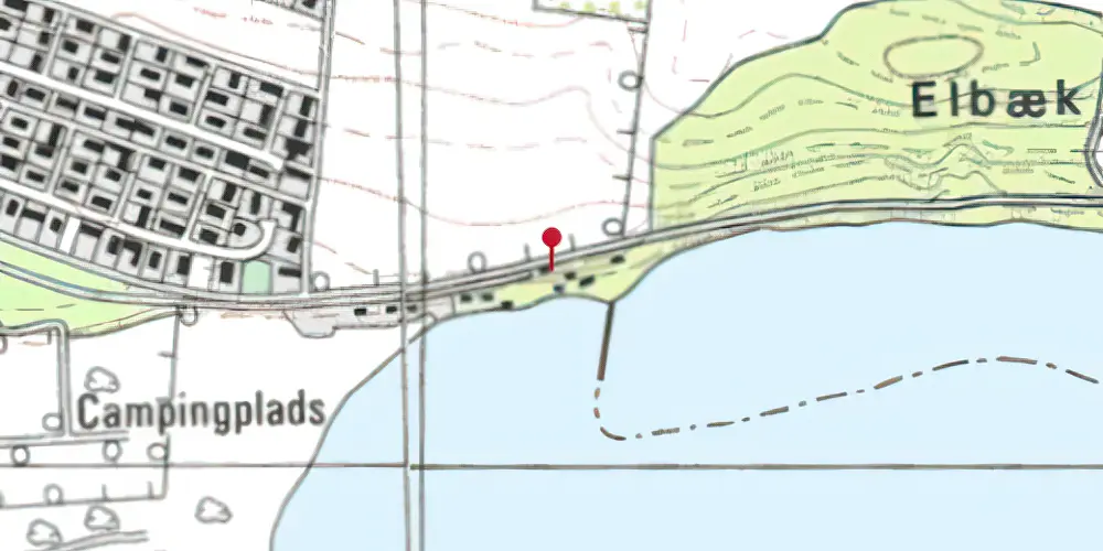 Historisk kort over Strandskov Trinbræt