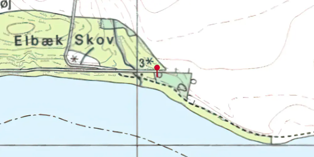Historisk kort over Elbæk Trinbræt Historisk kort over Elbæk Trinbræt