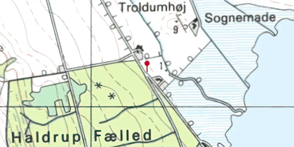 Historisk kort over Haldrup Strand Trinbræt Historisk kort over Haldrup Strand Trinbræt