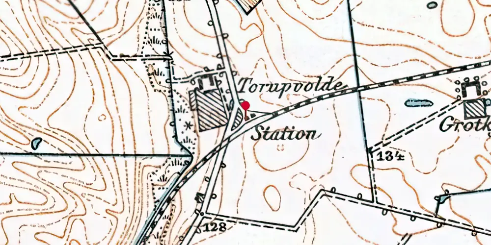 Historisk kort over Torupvolde Station Historisk kort over Torupvolde Station