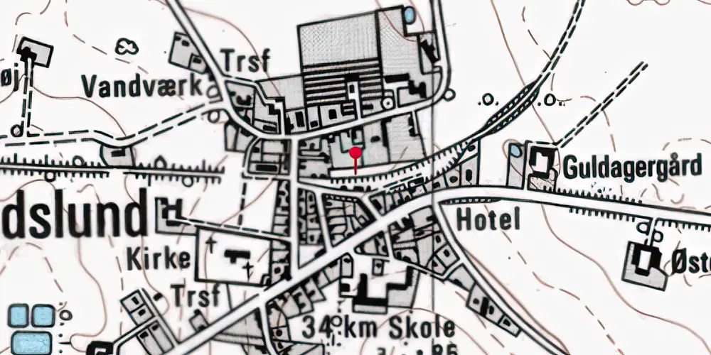 Historisk kort over Hundslund Station